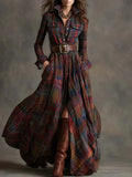 Sara – Retro Check Maxi Dress