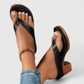 Talia | Women's Block Heel Thong Sandals Ankle Strap