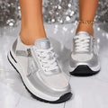 Sienna | Women's Metallic Lace Up Side Zip Platform Sneakers