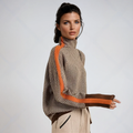 Lucia | High-Neck Sweater with Contrasting Stripes - Elegant and Comfortable Design