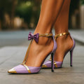 Dahlia | Women's Bow Ankle Strap Stiletto Heels